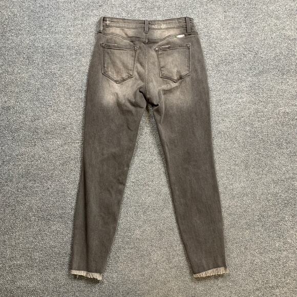 KanCan Jeans Womens 9/28 Gray Leo High Rise Ankle Skinny Distressed Raw Hem - Picture 8 of 12